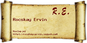 Rocskay Ervin névjegykártya