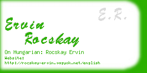 ervin rocskay business card